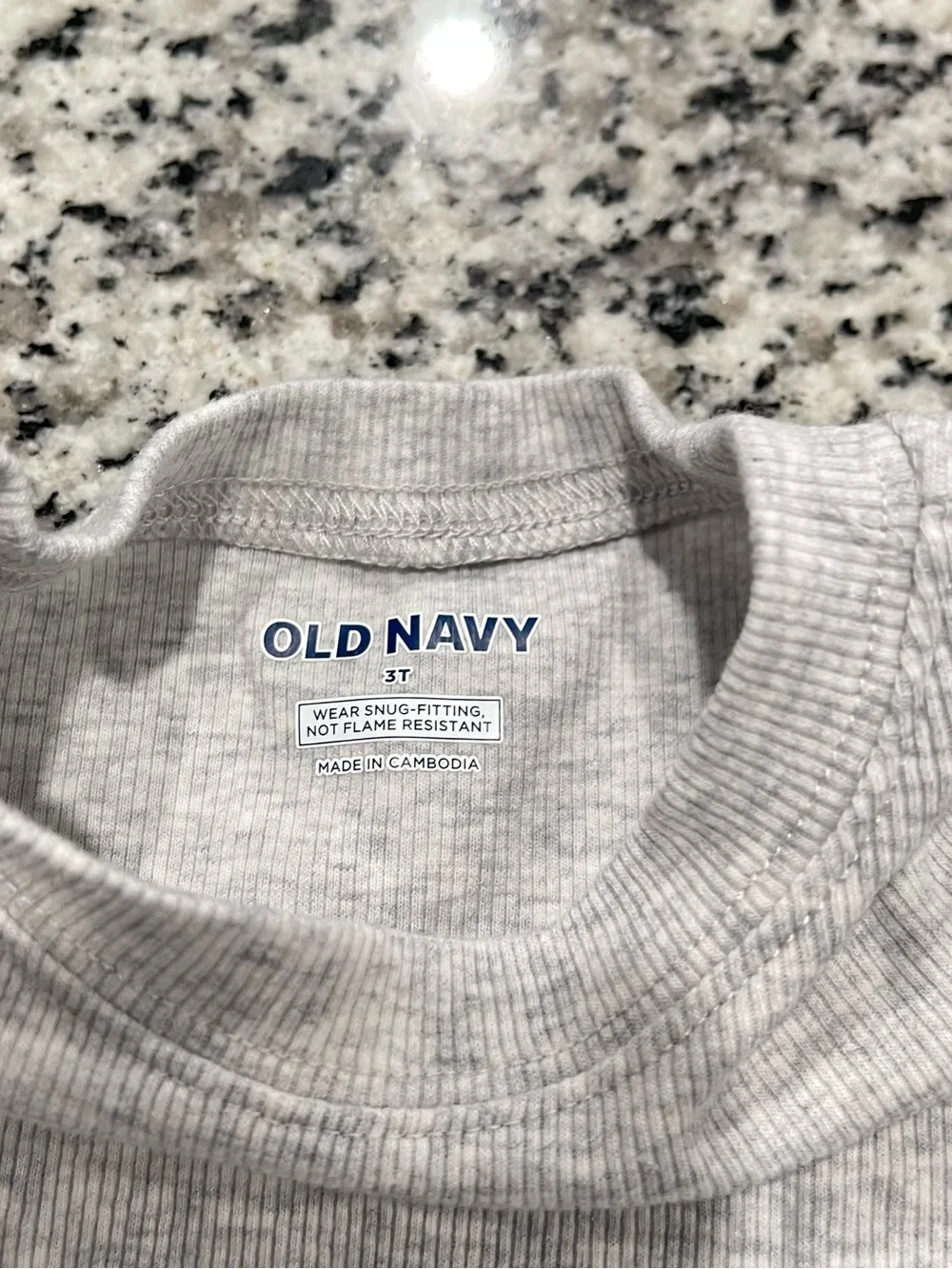 Old Navy Toddlers' Light Gray Ribbed Pajama Set - Short Sleeve Top & Pants